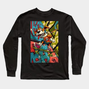 Skateboard Punk Rock Dog Long Sleeve T-Shirt